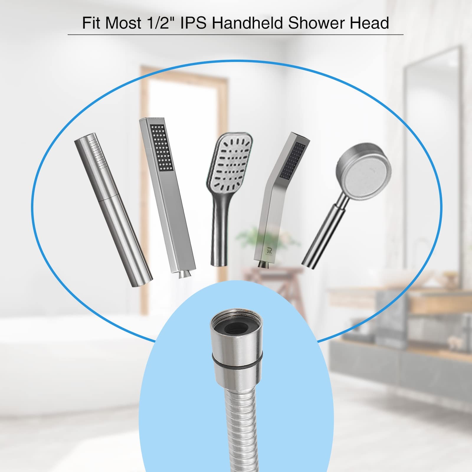 100 Inch Replacement Handheld Shower Hose Brushed Nickel