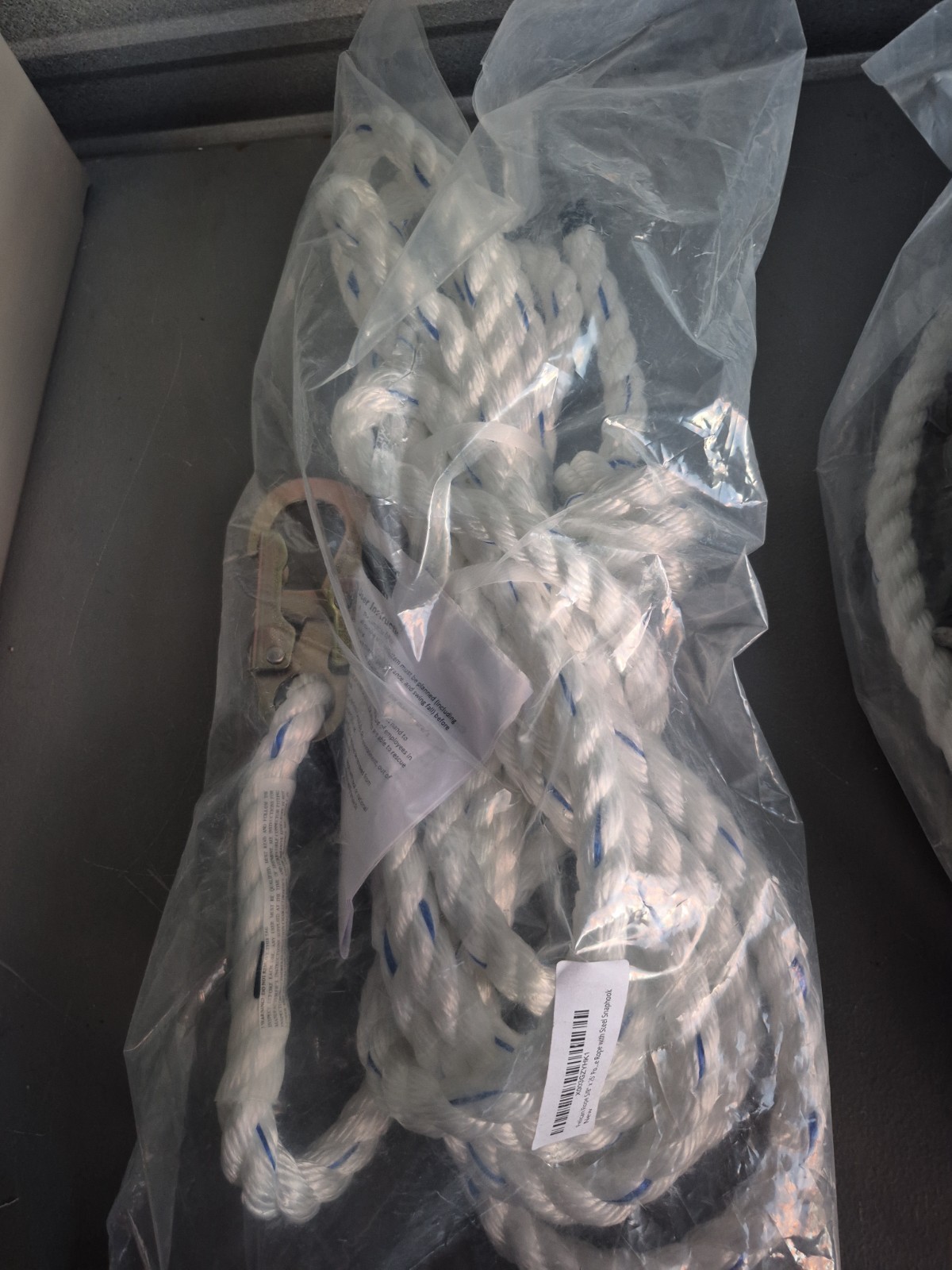 5/8" x 25' Polyester Composite Vertical Lifeline Rope with Steel Snaphook