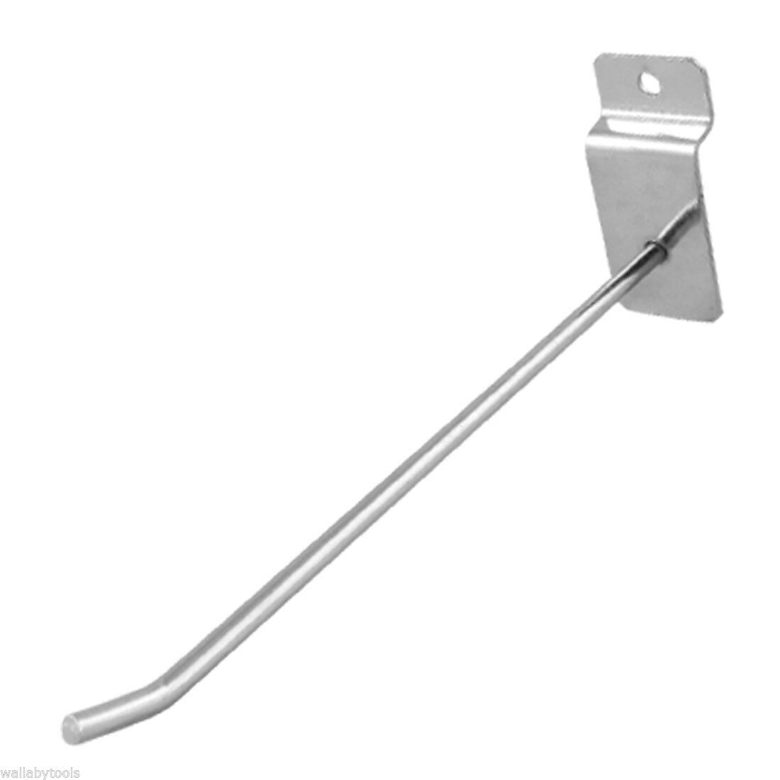 100pc 10" Chrome Peg Hooks for Slatwall Panels Shelf Hanger Pegboard Hooks
