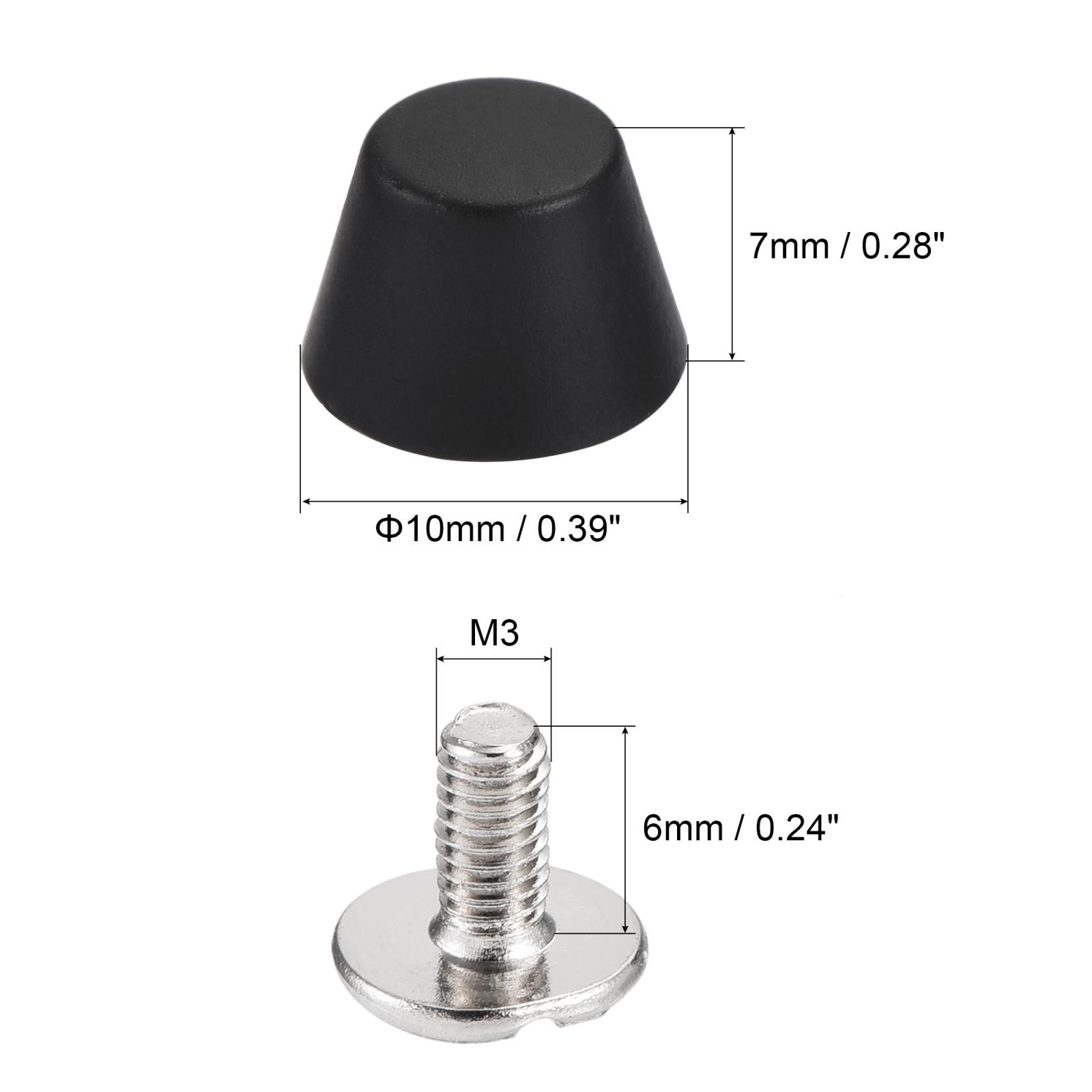 10x7mm Rivet Studs Screw Back Flat Cable Feet Stud Matte Tip 12pcs