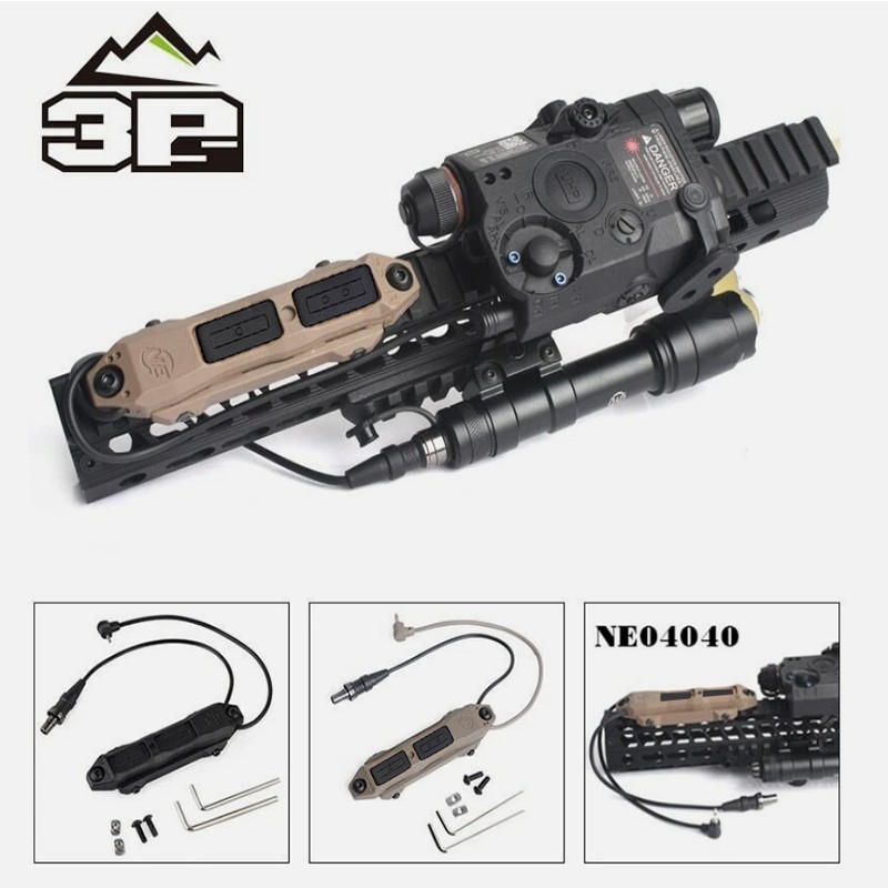 Tactical MLOK KEYMOD Remote Tail Controllers Switch for PEQ Light Dual Button