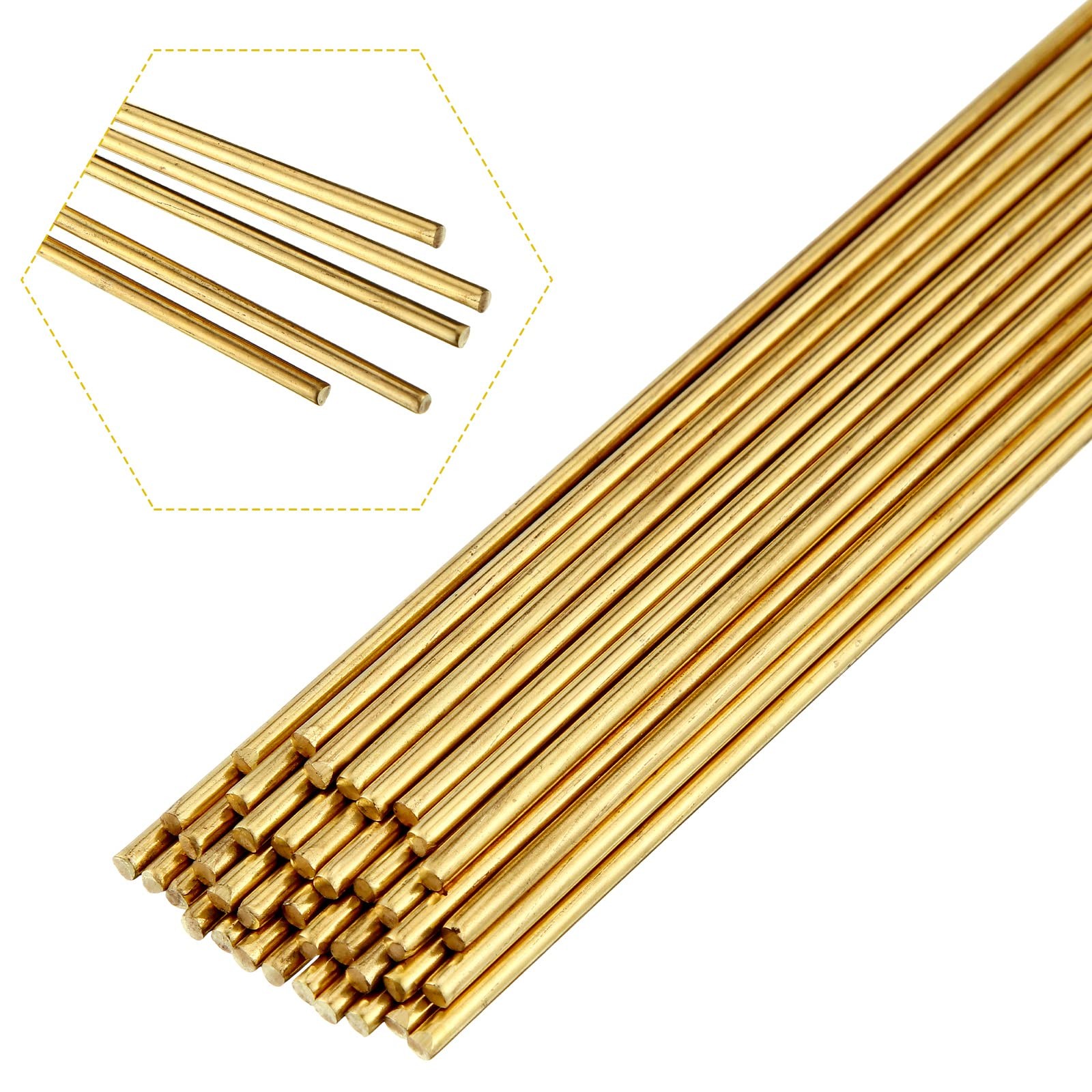 40 Pcs Brass Rods 1.5 mm 2 mm Brass Welding Brazing Rods Copper Alloy Solid