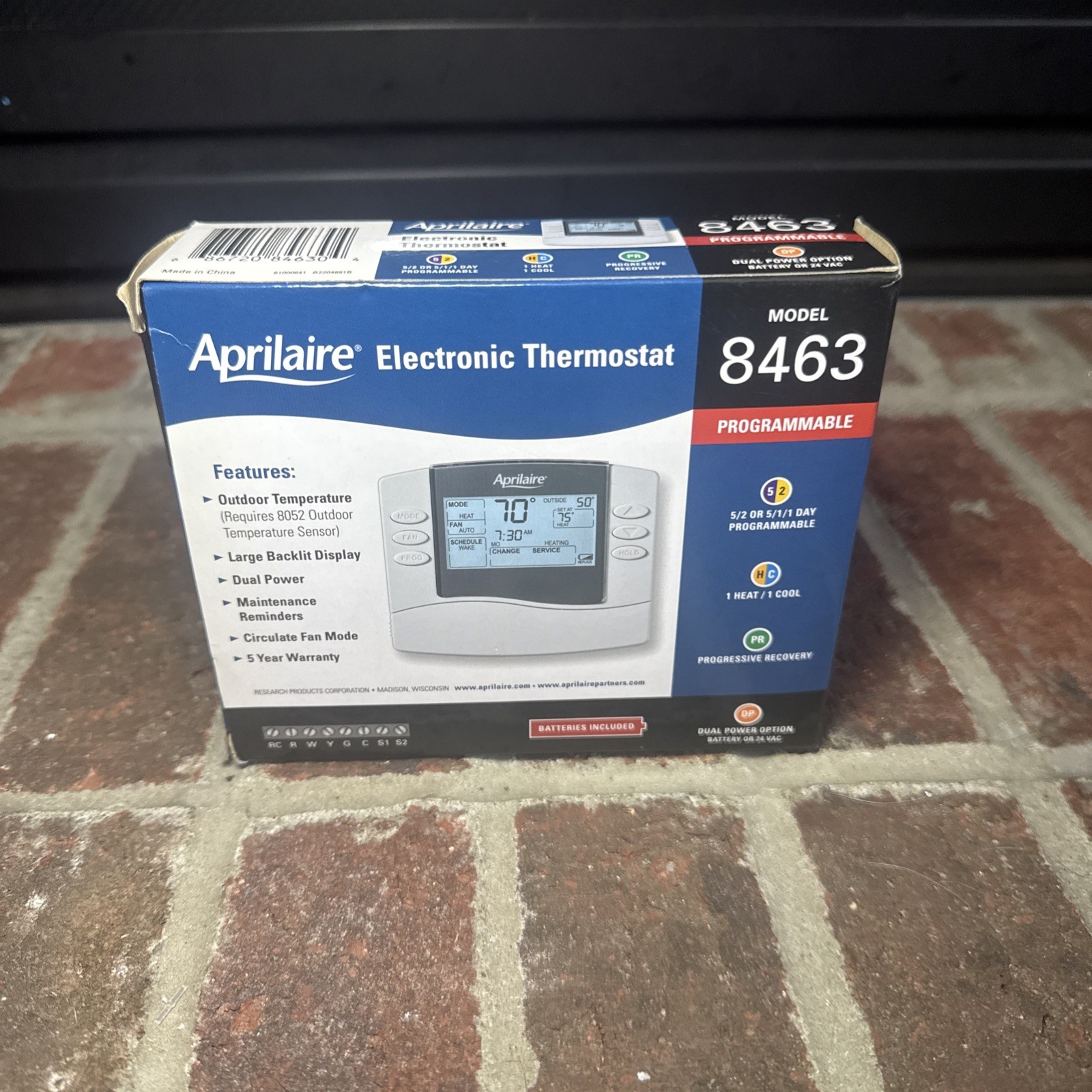 Aprilaire 8463 Programmable Electronic Thermostat 8400 Series New
