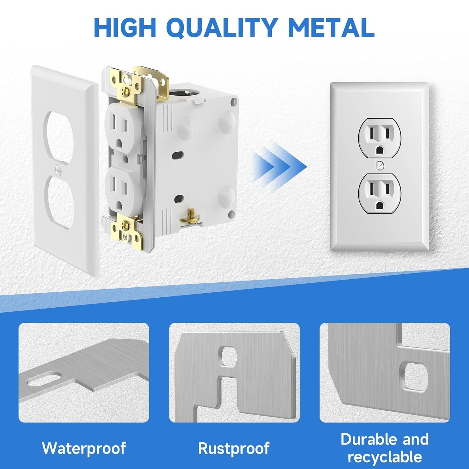 10 Pcs Wall Plate Spacer,Spacers for Electrical Outlets, Metal Flush Fit Devi...