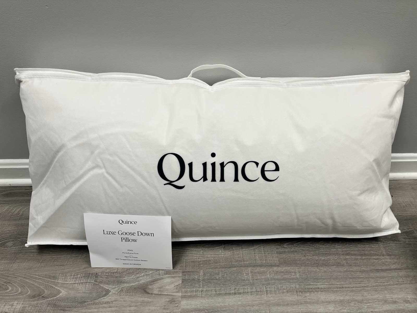 NWOT Quince Luxe Goose Down Pillow King Firm/Extra Firm NEW $234 MSRP