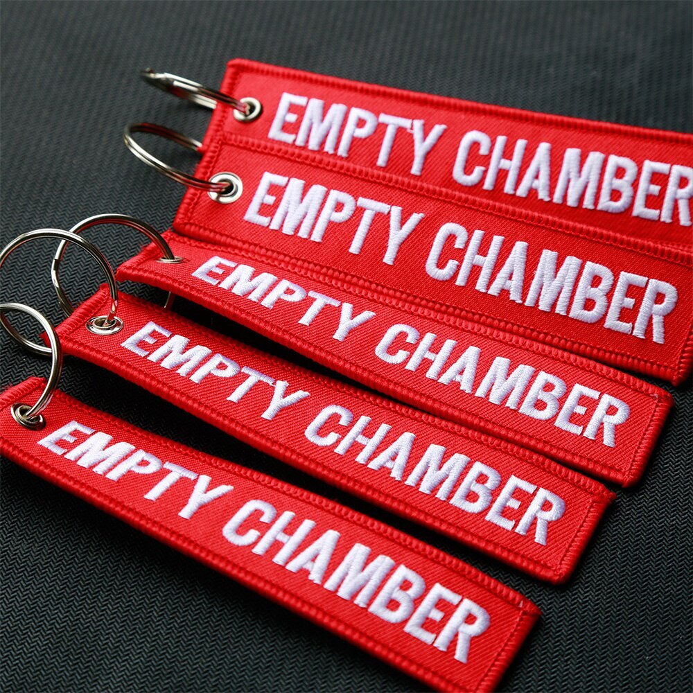 6Pack Empty Chamber Key Chains with Flags for Safety Tags Gun Pistol Indicator