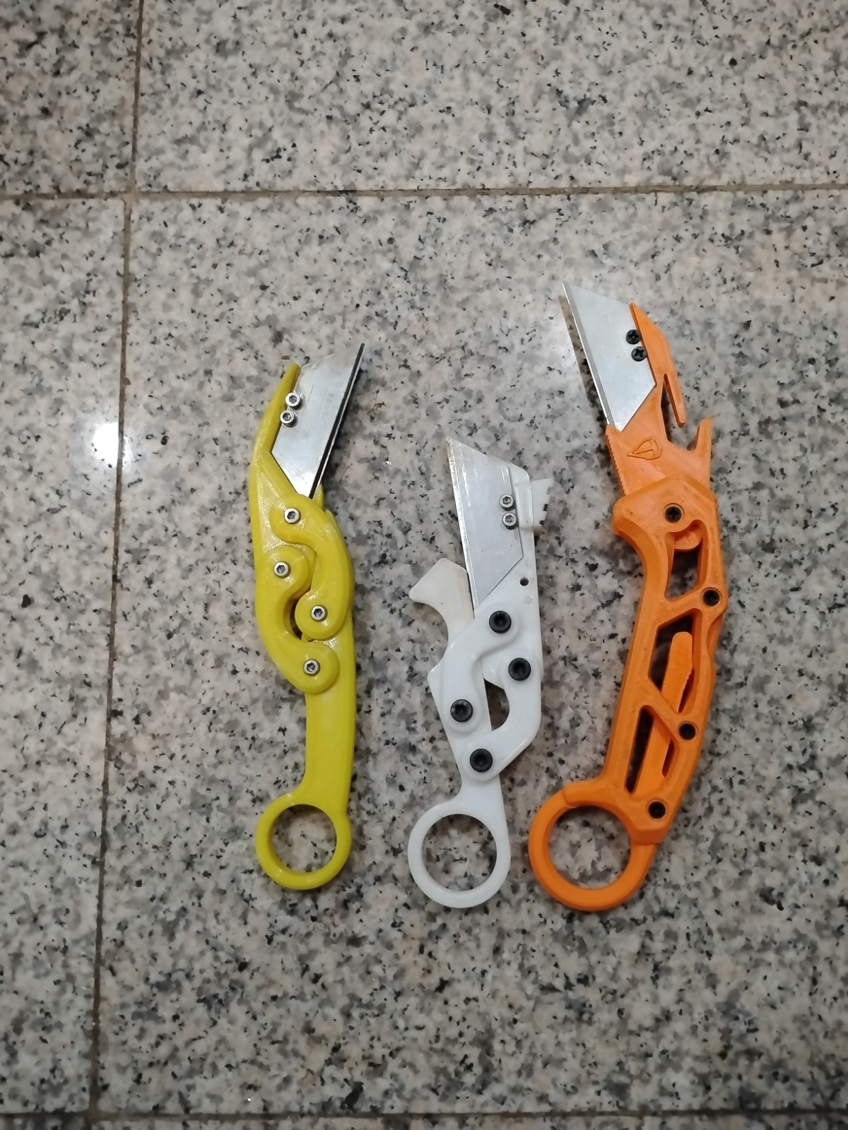 3D Printed Utility Knife Lot of 3 Knives