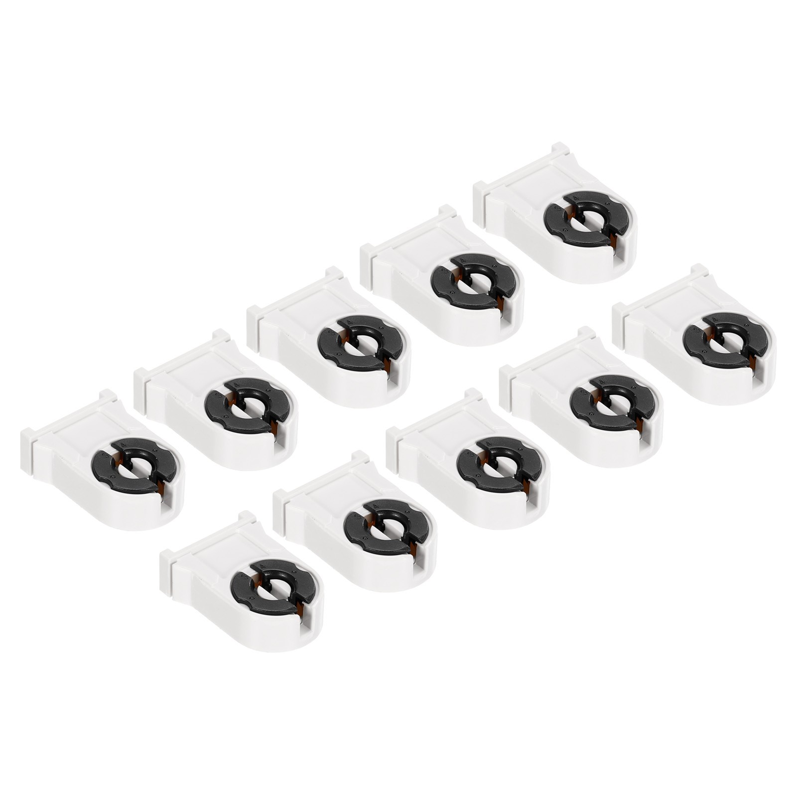 10Pcs Non-Shunted T8 Lamp Holder LED Fluorescent Tube Lamp Socket White Black