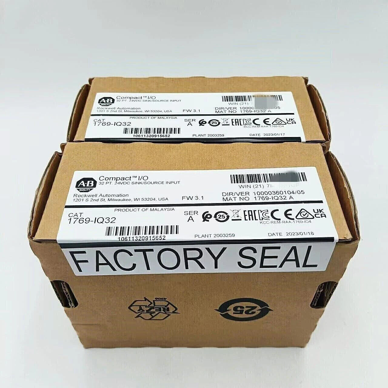 1PCS NEW Allen Bradley 1769-IQ32 SER A CompactLogix 24VDC Input Module Fast Ship