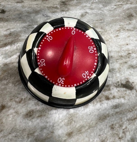 MacKenzie Childs Courtly Check Kitchen Timer 60 Minute Countdown