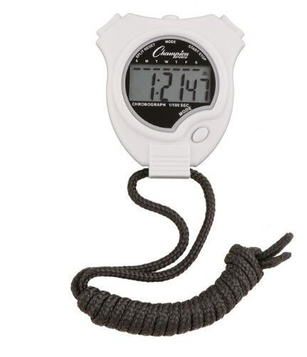 New Champion All Sports Walking Running Stopwatch Timer Daily Alarm White