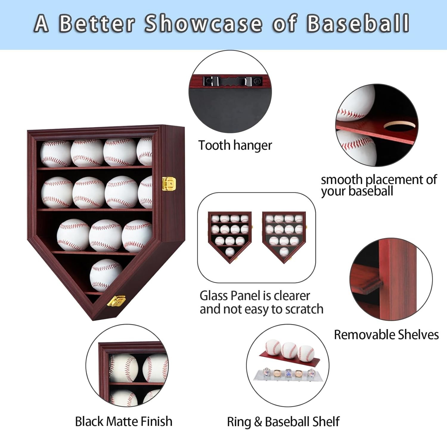 Baseball Display Case 12 Baseball Holders Balls Display Baseball Display Wall