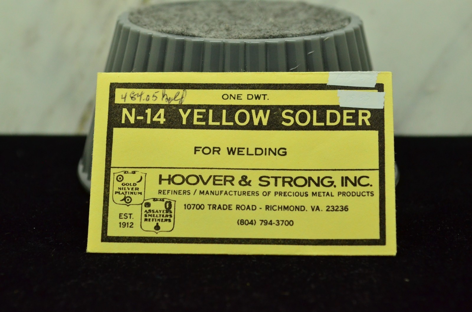 N-14 Yellow Gold Solder for welding 1 DWT (1.55 grams) Hoover & Strong