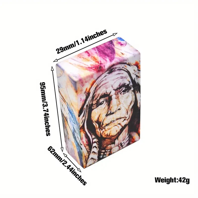 Cigarette Box, Creative Pattern Indian Acrylic Cigarette Case, 20 Cigarette Size