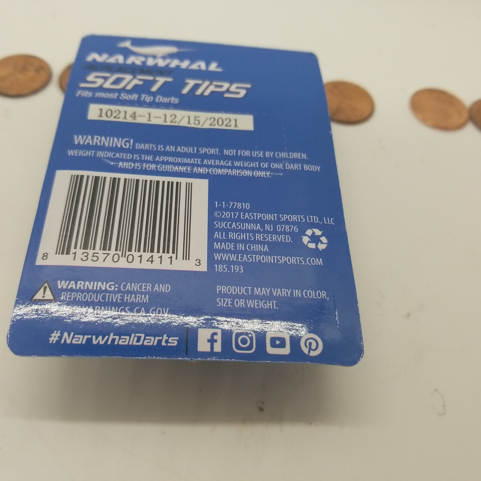 50 Count - Narwhal Soft Tips Replacement for Darts *BRAND NEW IN PACK*
