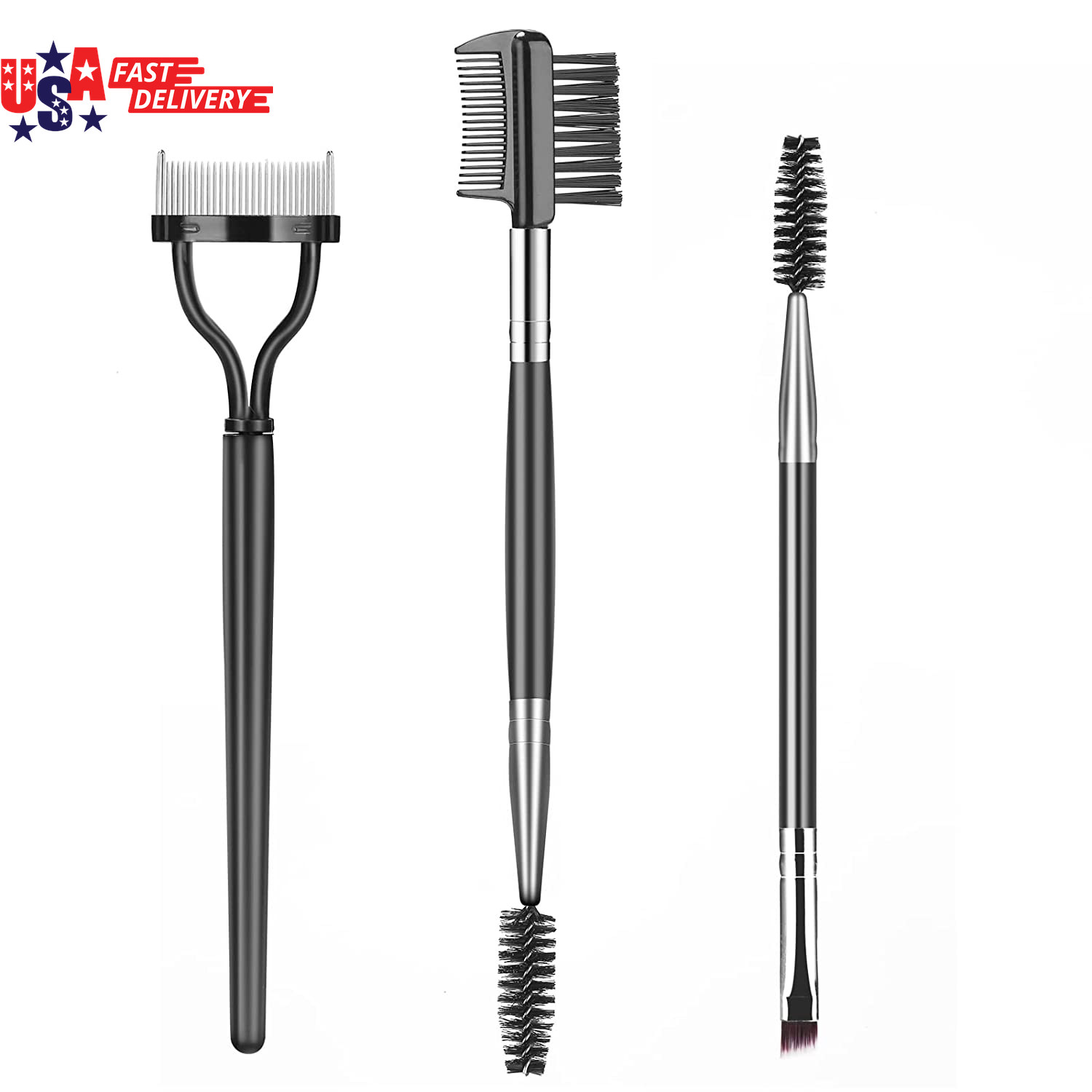 Eyebrow Brush Eyelash Separator Brow Comb & Lash Spoolie Professional Eye Makeup