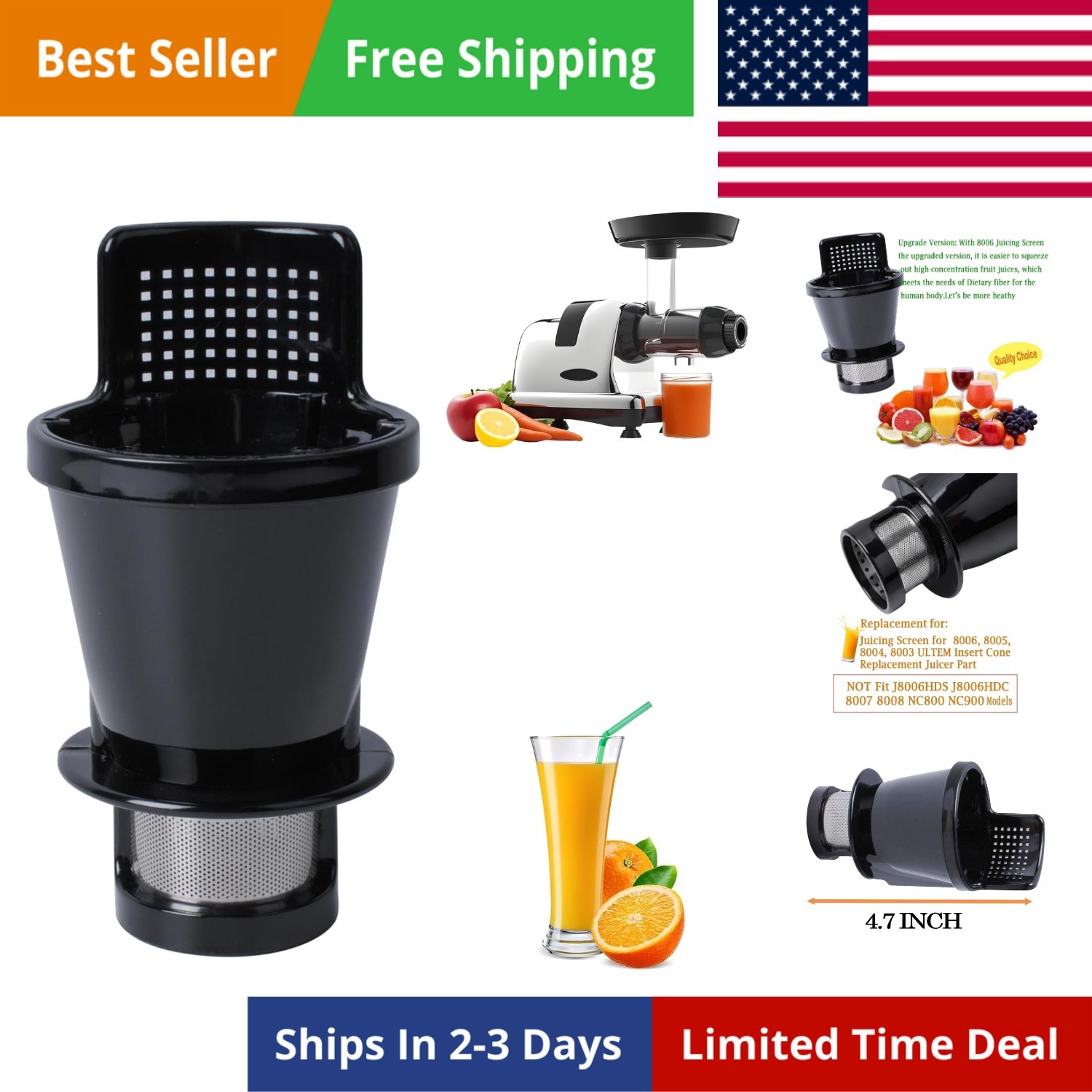 UPGRADED 8006 Juicing Screen Replacement Parts Compatible with Omegae Models ...