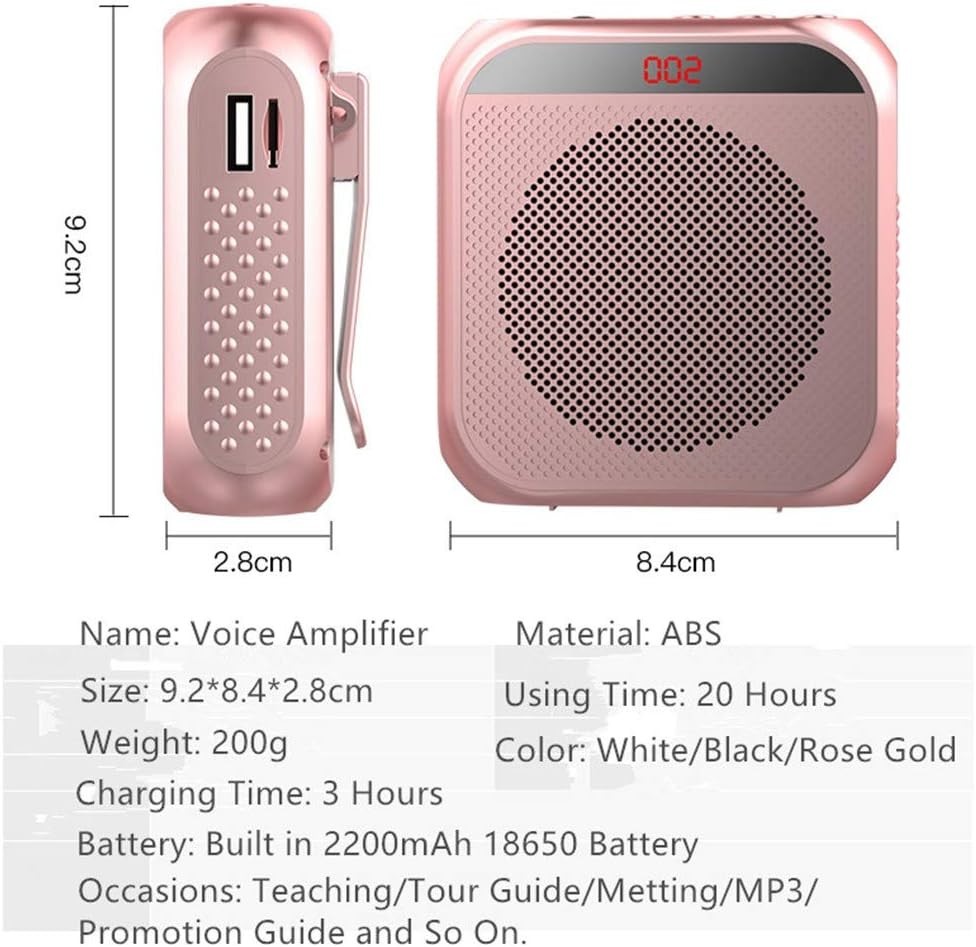 Portable Voice Amplifier with Wired Microphone Headset Rechargeable PA System...