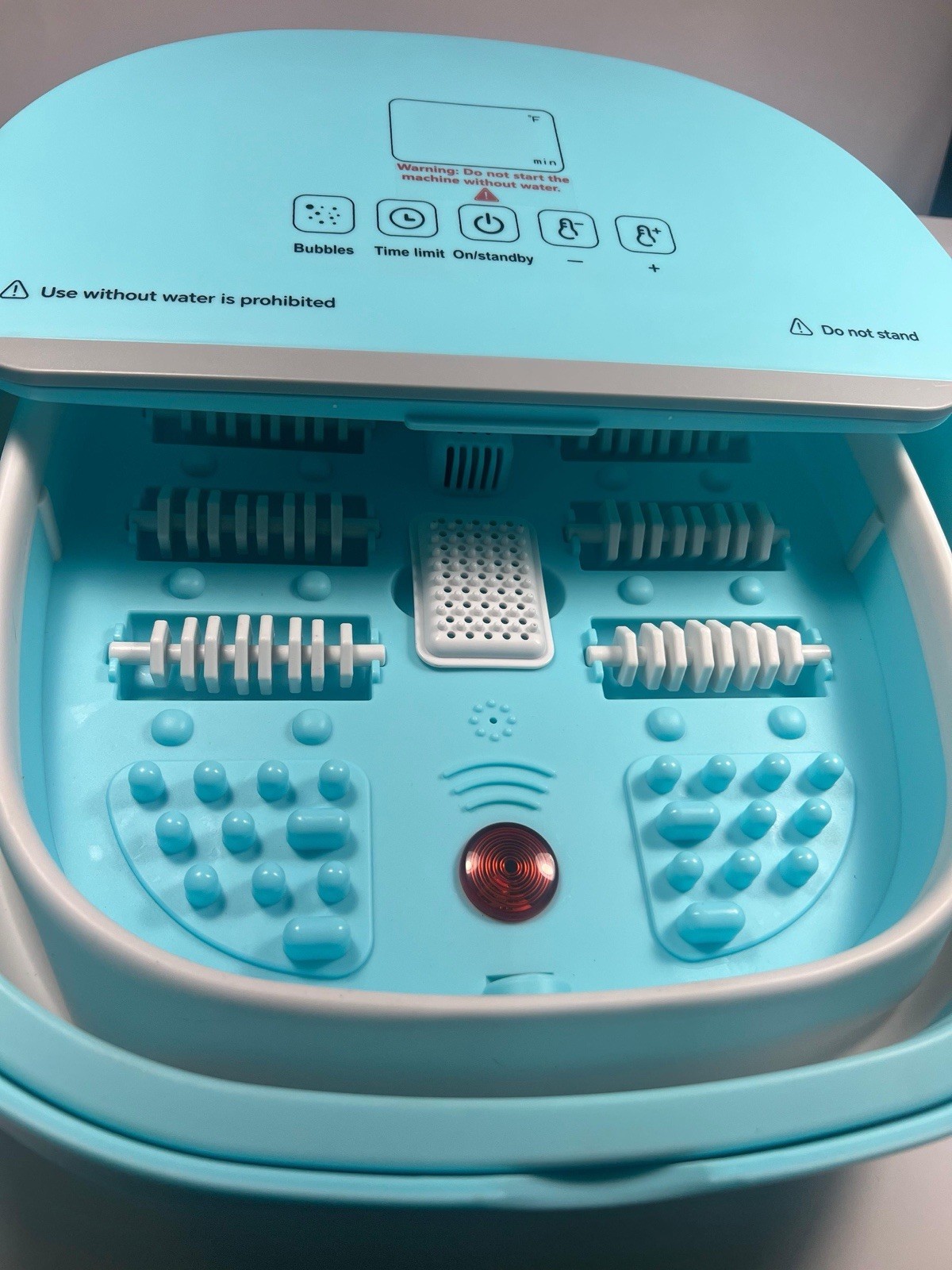 Foldable Electric Foot Bath Massager Blue Bubble Care Shiatsu (See Description)