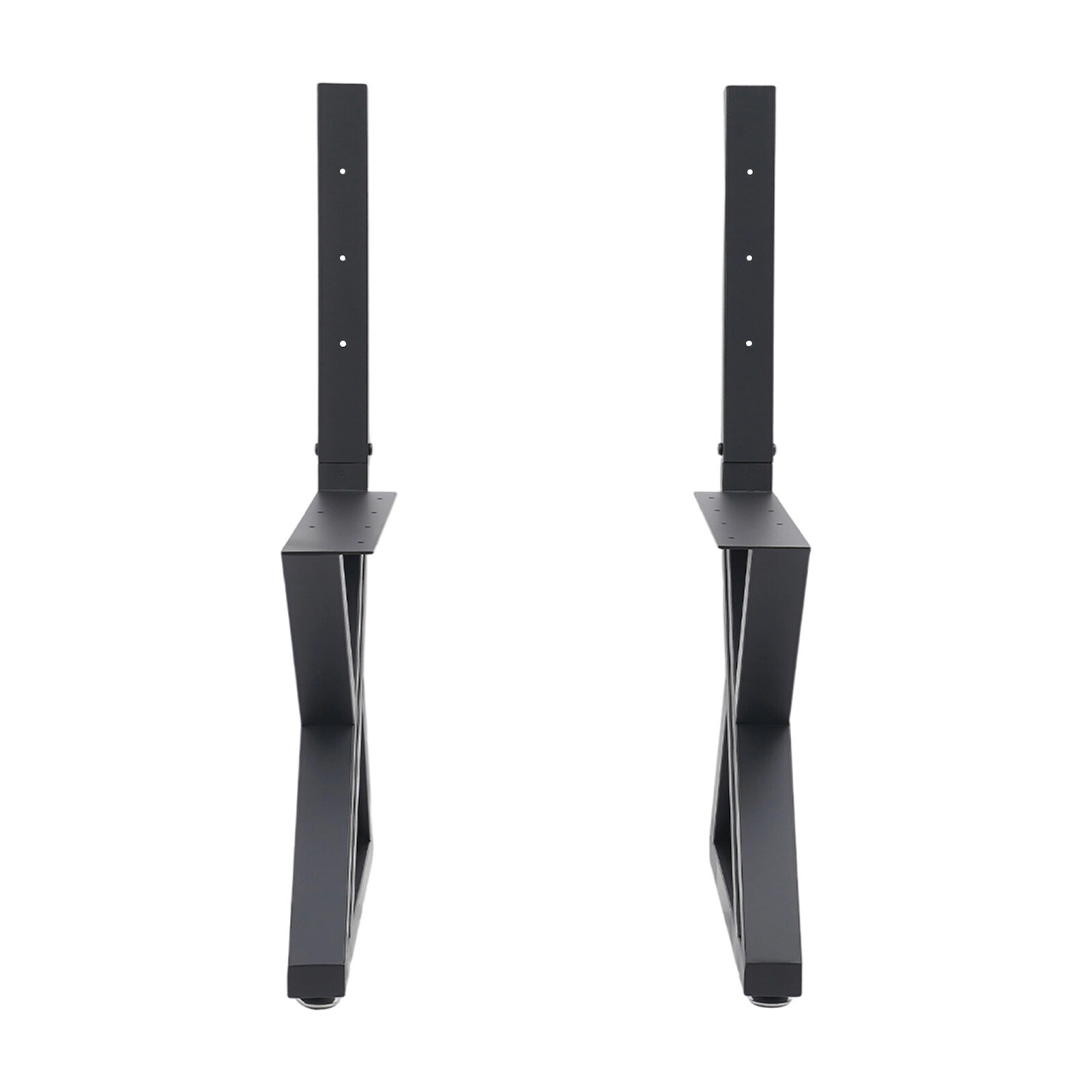 2PCS Bench Legs Z-Shaped Bench Legs with Backrest Bracket Bench Legs Black