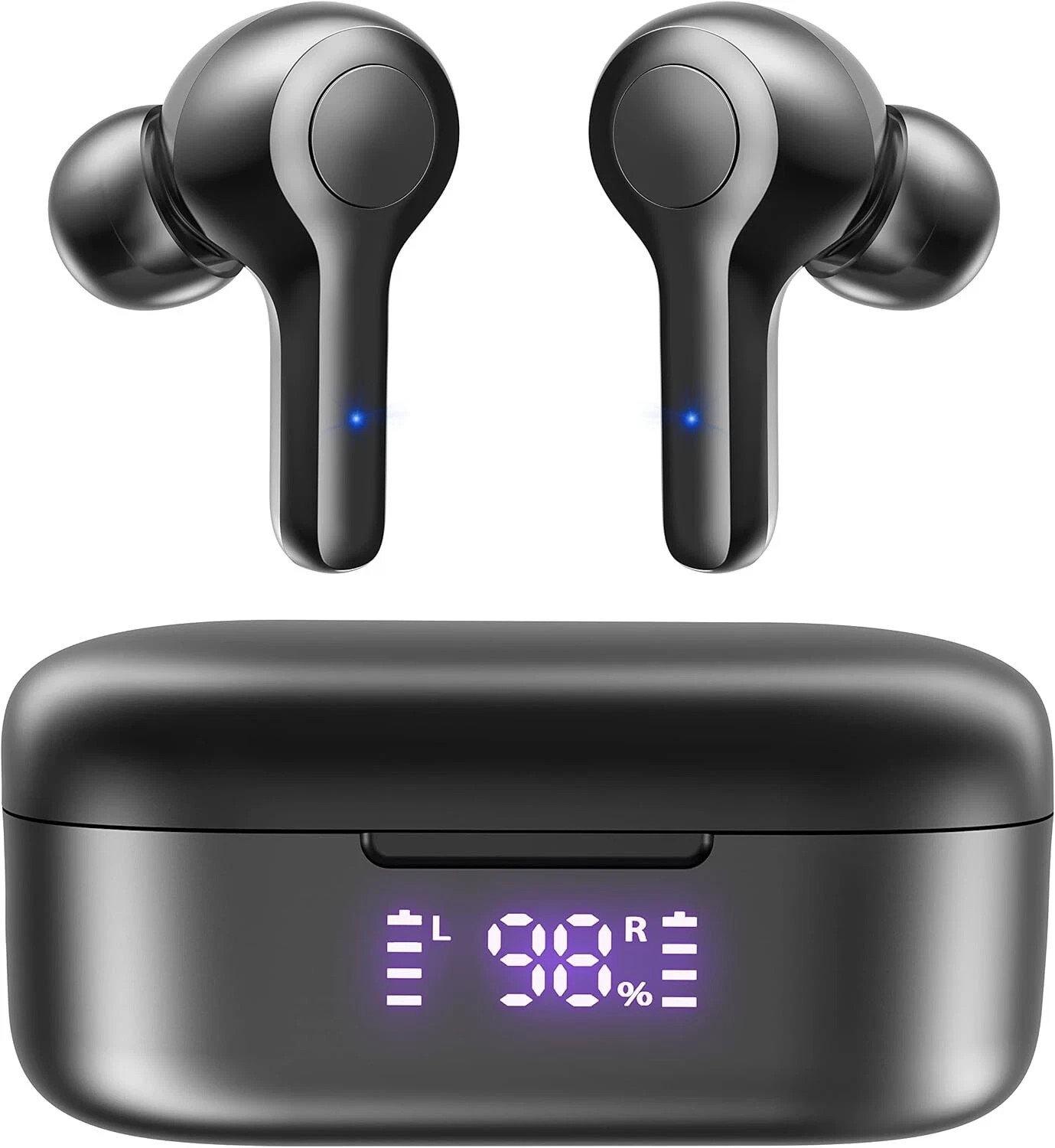 Bluetooth 5.3 Wireless Earbuds,Deep Bass Loud Sound Clear Call Black