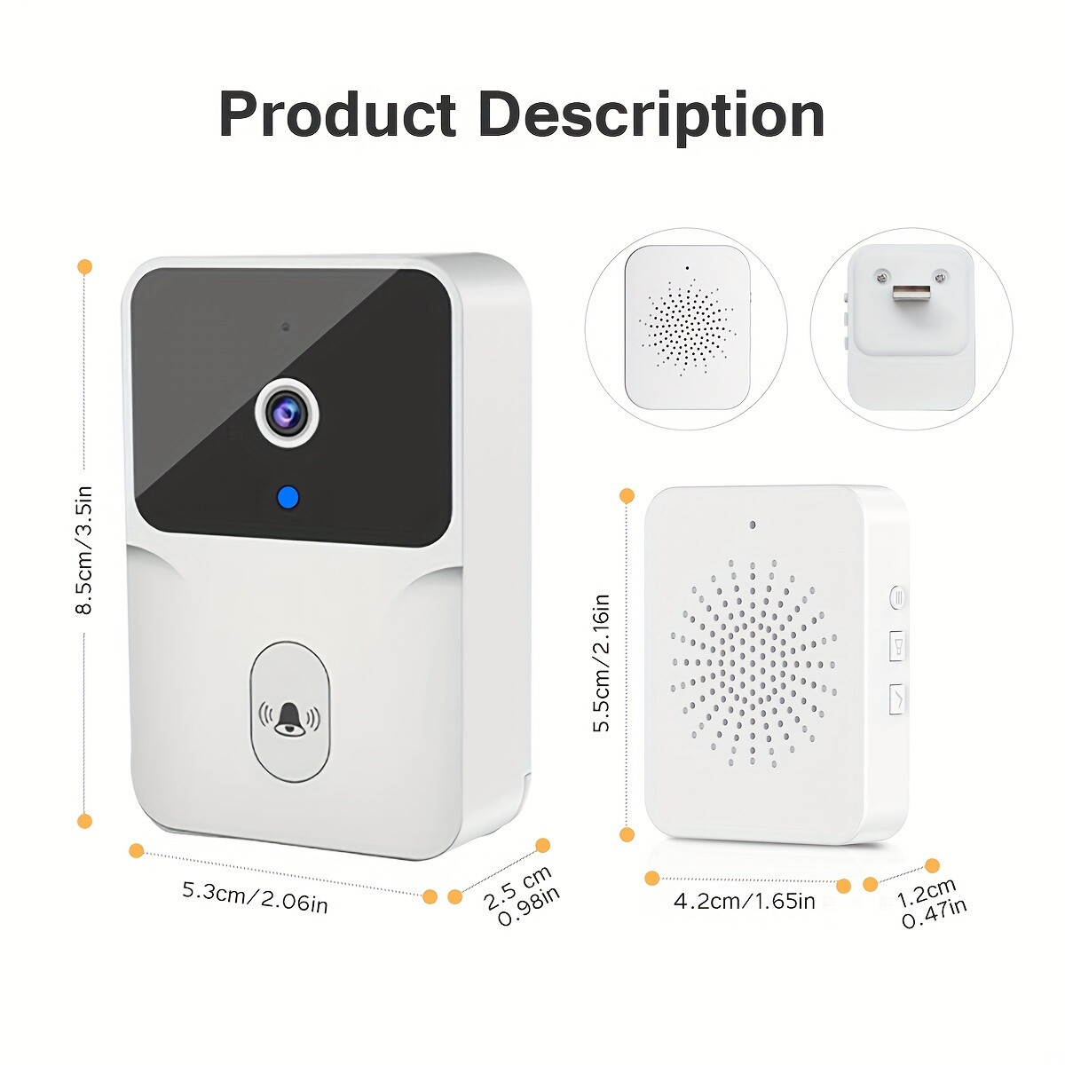 New Wireless Security 2.4G WIFI Smart Doorbell Intercom Video Camera Bell Chime