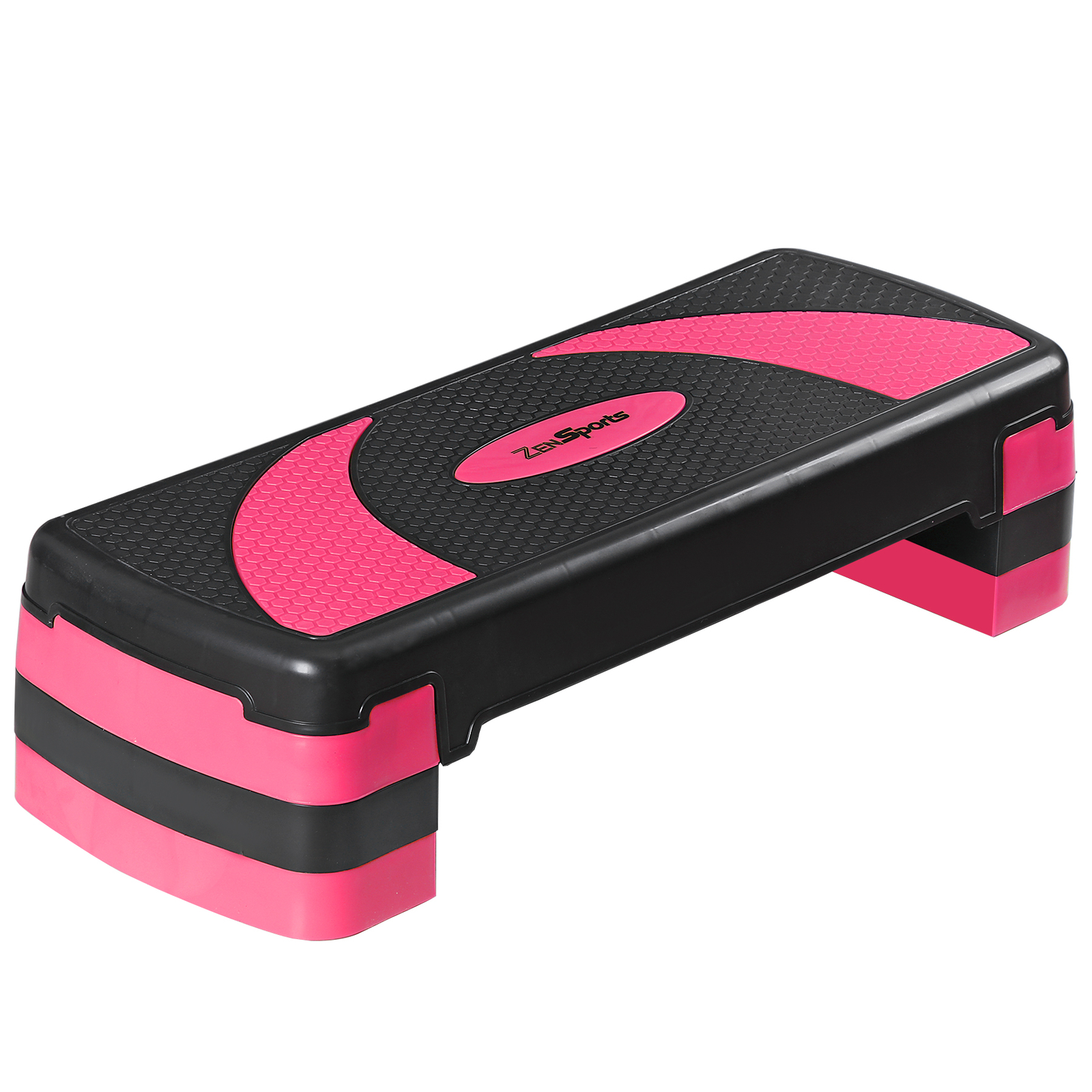 Adjustable Workout Aerobic Step Platform Exercise Stepper w/ Risers 30'' Pink