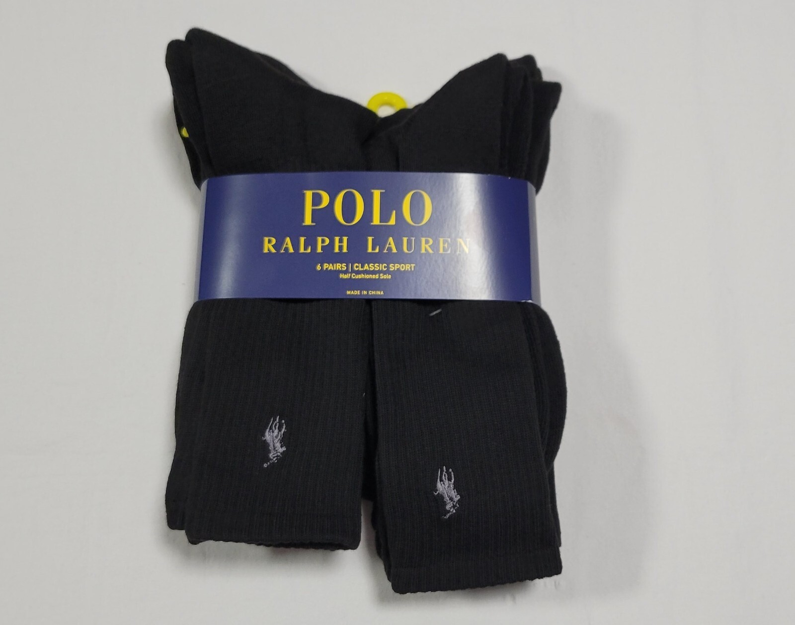 Polo Mens Ralph Lauren - 6 Pair Crew Socks Classic Sport Cushioned  Sz 6-12.5