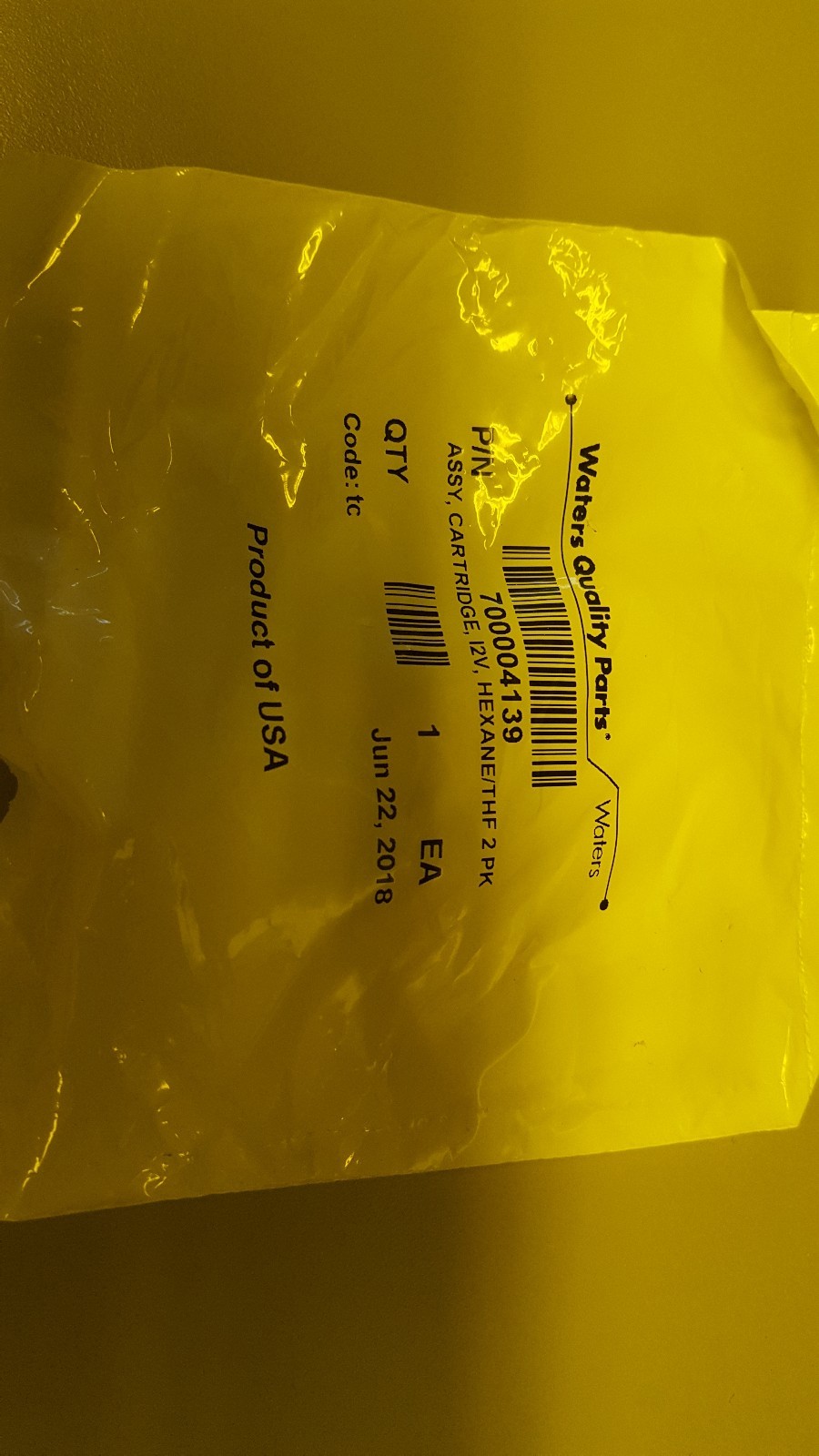 Assembly, cartridge I2V, Hexane/THF 2 PK