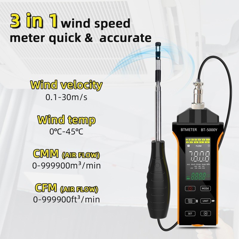 Anemometer Measuring High-Precision Handheld Wind Speed Temperature and Airflow