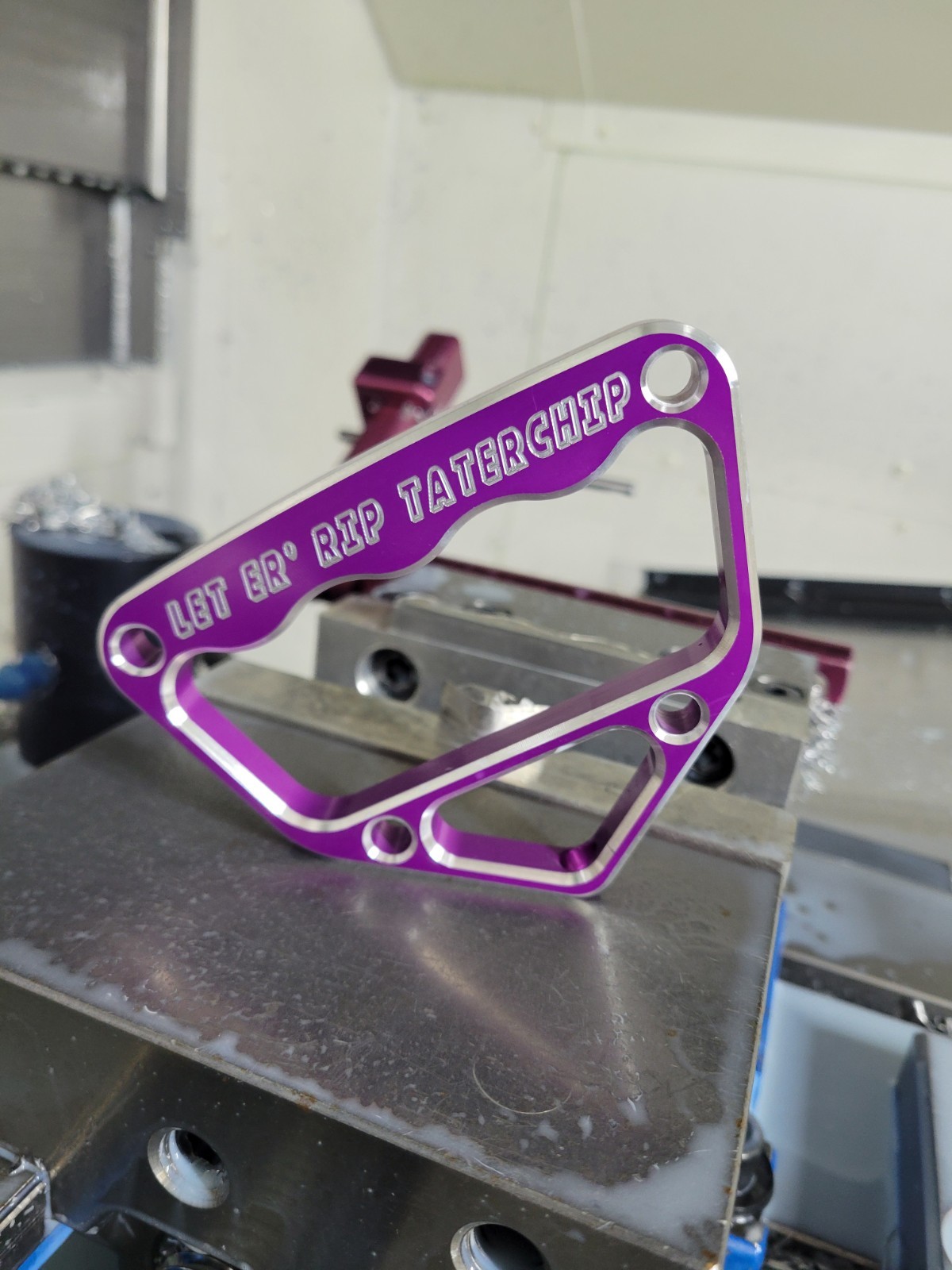 Billet Snowmobile Recoil Handle-Let Er RIP Taterchip- Purple