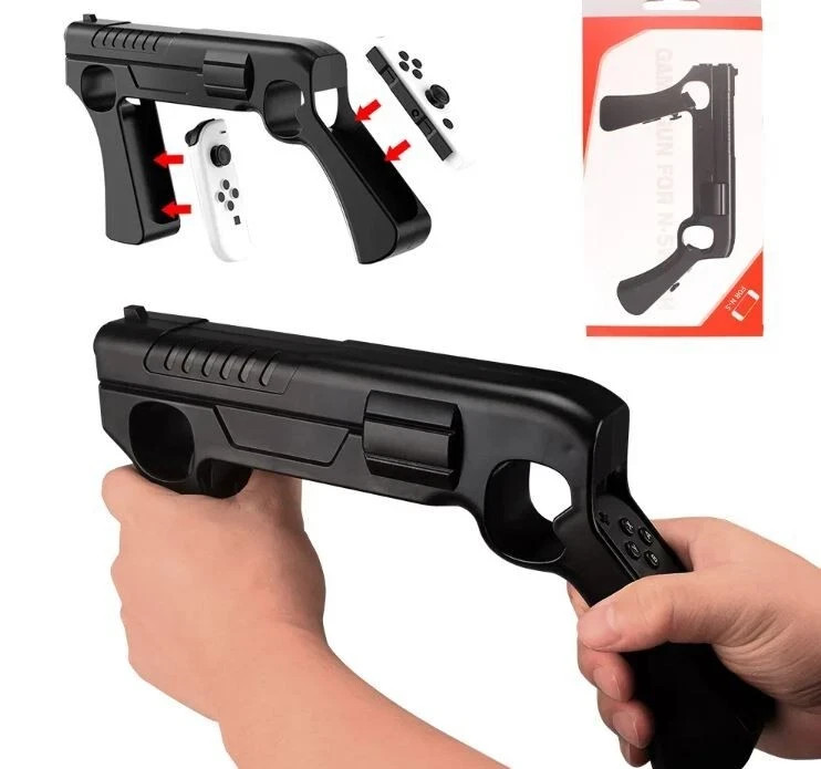 Nintendo Switch NES Shooting Game Gun Controller Joy-Con Hand Grip 1 BLACK