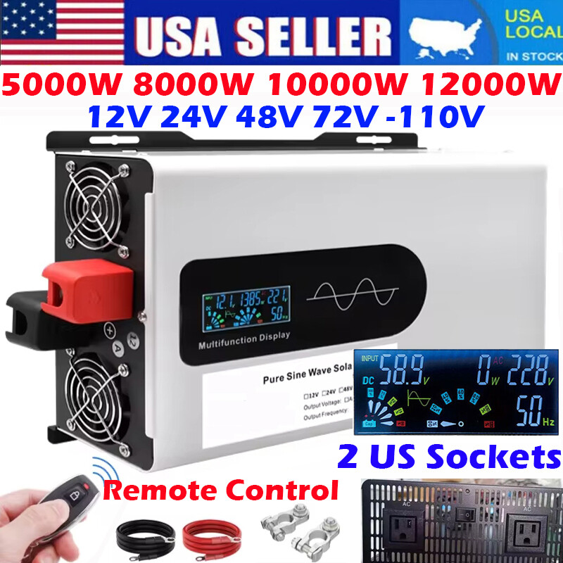 Pure Sine Wave Inverter 5000W 8000W 12000W 12V 24V 48V 72V 96V DC Solar Off Grid