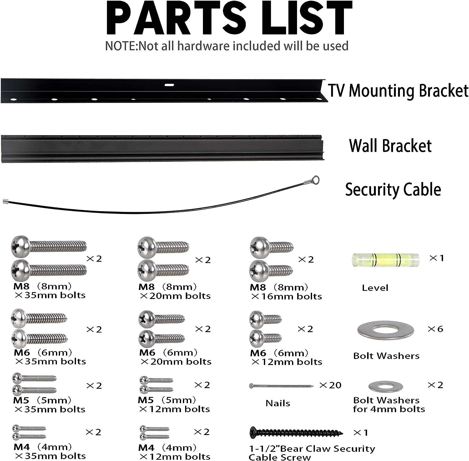 No Stud TV Wall Mount Drywall Studless TV Hanger No Damage No Drill Non Screw...