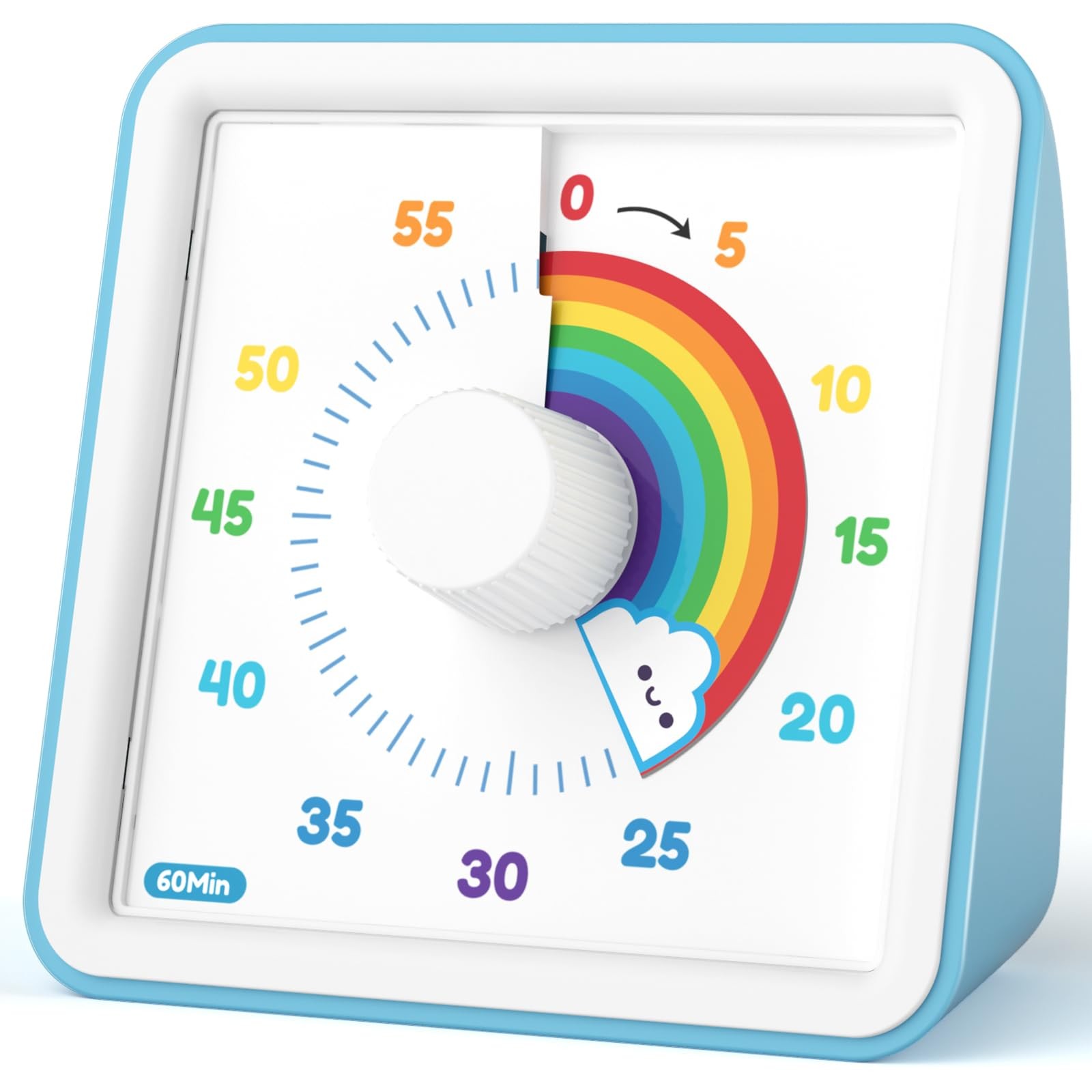 60 Minute Visual Timer for Kids and Adults, Non-Ticking 7.5 Inch Large Visual