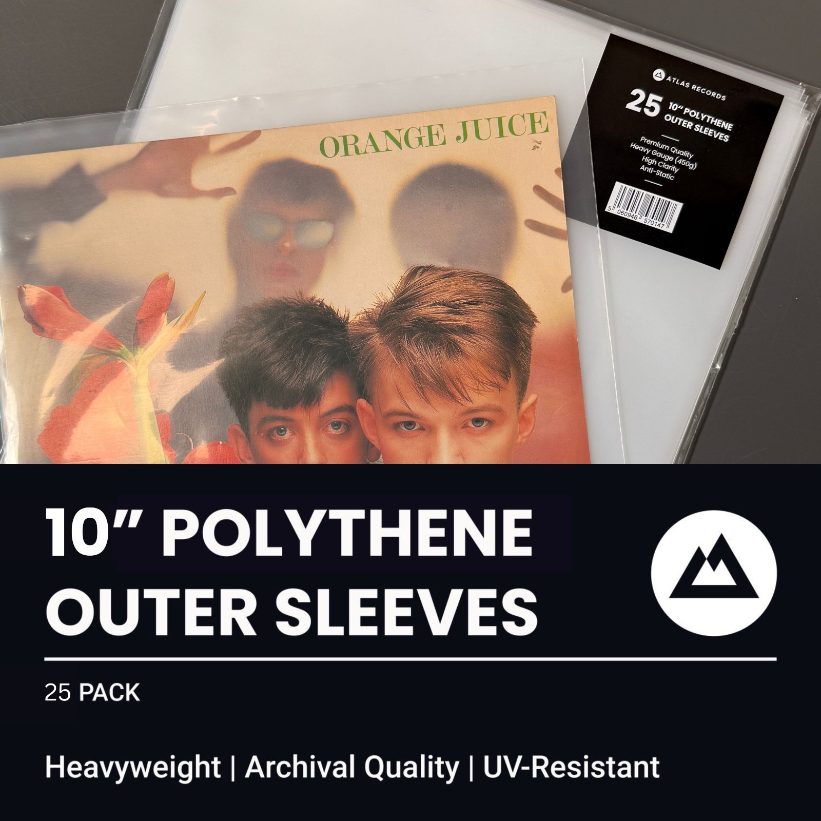 50 x 10" Inch Polythene Outer Record Sleeves | 450g Gauge Covers