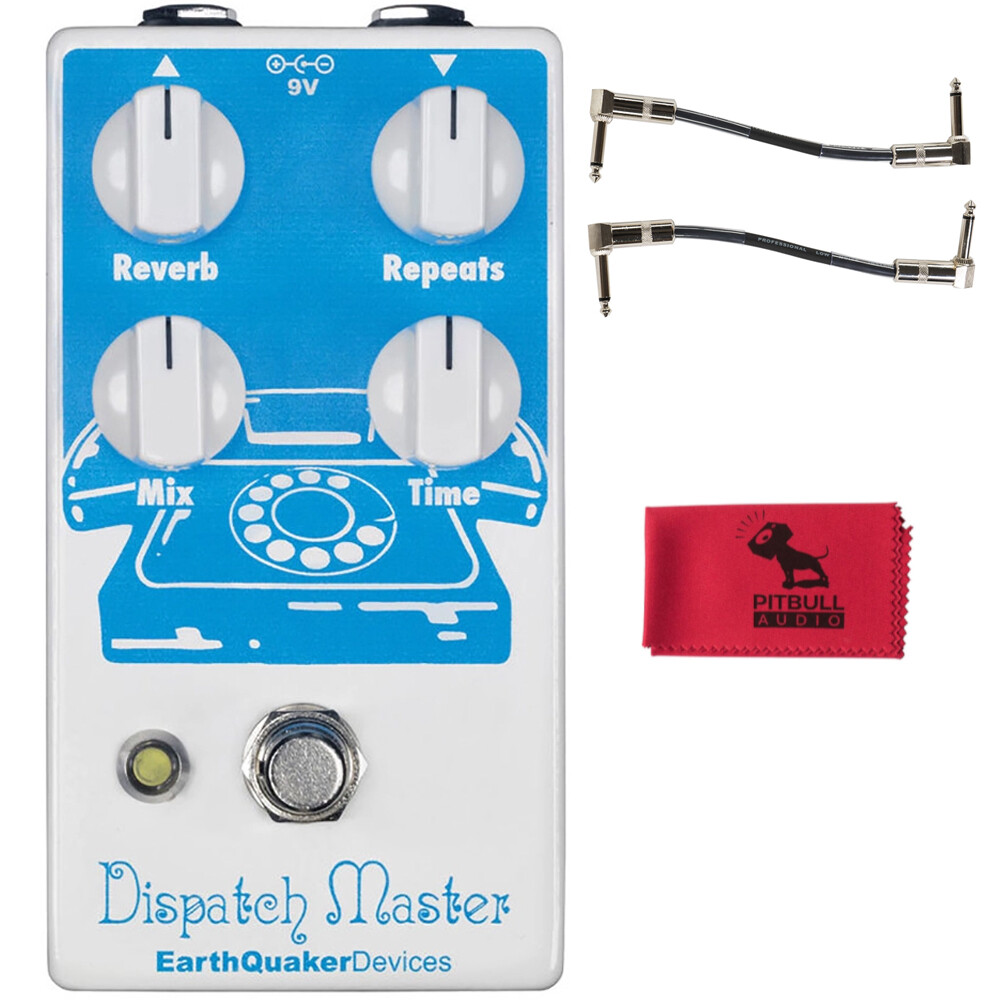 EQD Earthquaker Devices Dispatch Master V3 Pedal w/ Cables & Pitbull Audio Cloth