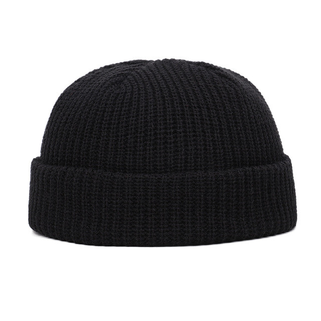 Men's Mini Short Fisherman Beanie Hat Ribbed Docker Warm Knitted Skull Caps USA