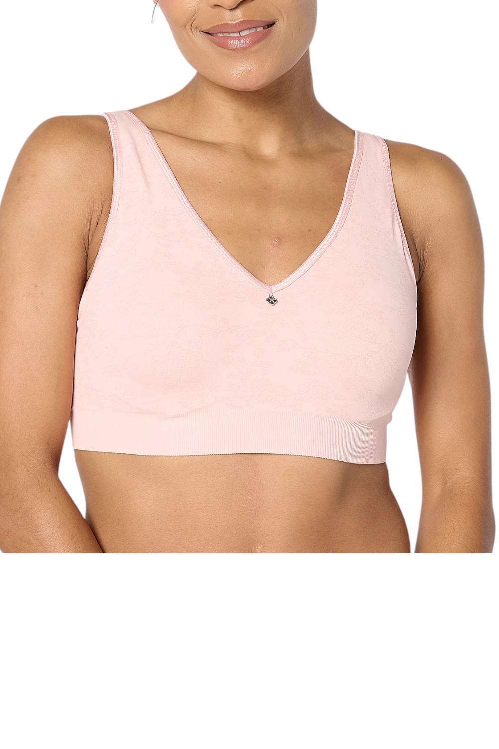 Breezies Women's Seamless Jacquard Underwire TShirt Bra Pink
