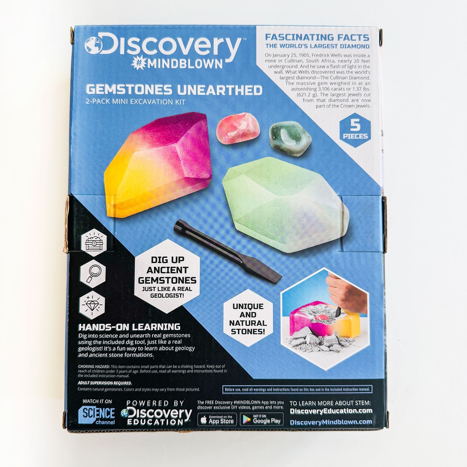 Discovery Mindblown Gemstones Unearthed - 2 Pack Mini Excavation Kit - NEW