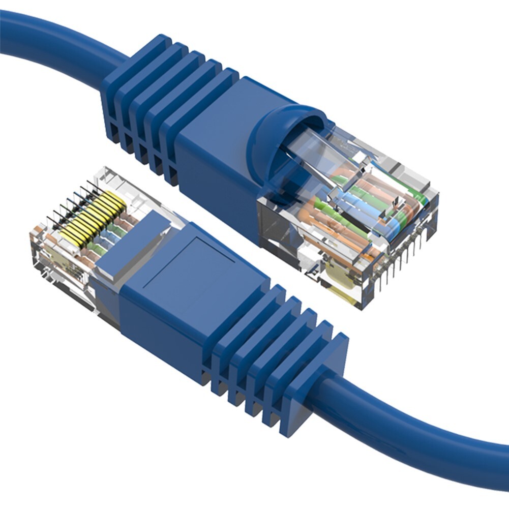 0.5FT Cat6 RJ45 Ethernet LAN Network UTP Patch Cable Copper Wire Snagless Blue