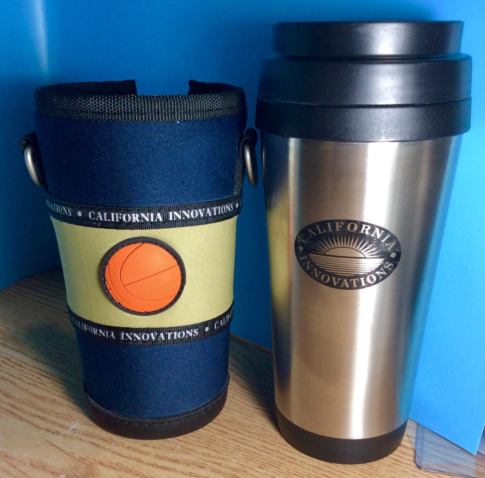California Innovations Thermal Mug With Zipper Basketball Koozie