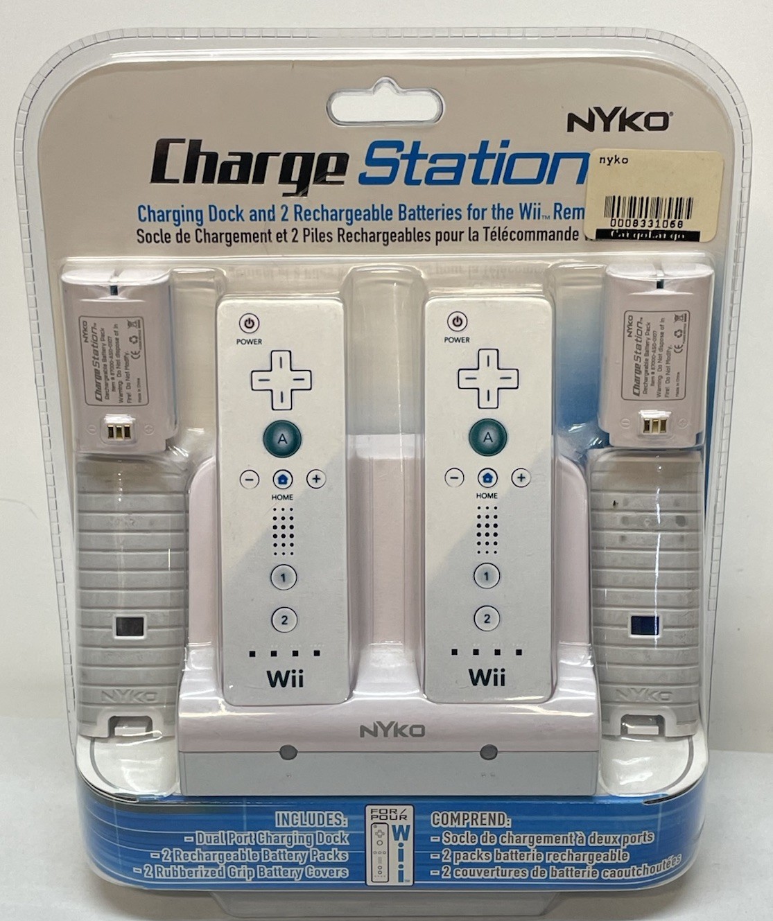 Nyko Charge Station Dock w/ 2 Rechargeable Batteries For Nintendo Wii Remote NIB