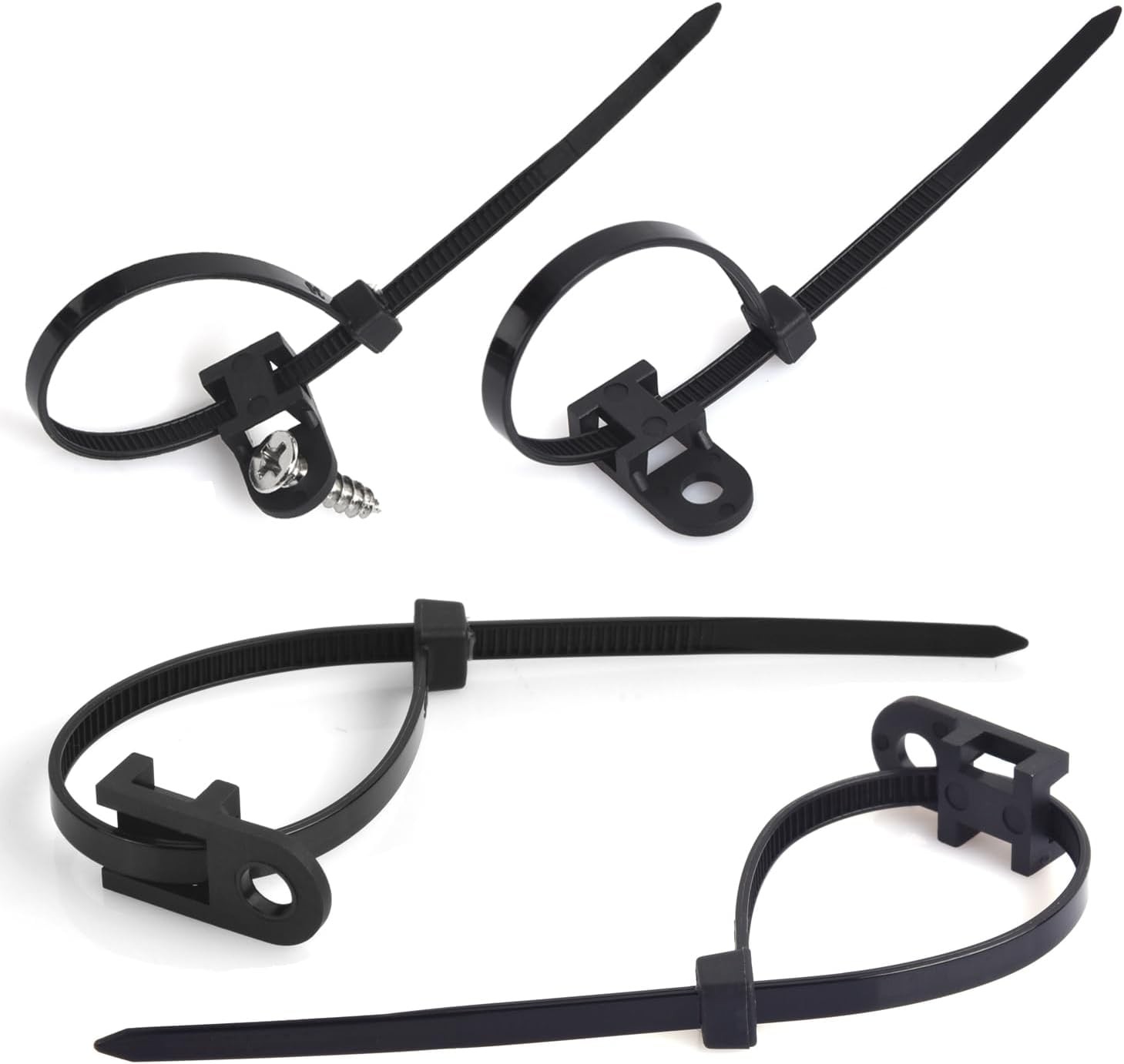 110 Pcs Cable Zip Tie Mounts Wire Cable Clips Organizer Holders with 6" Cable...