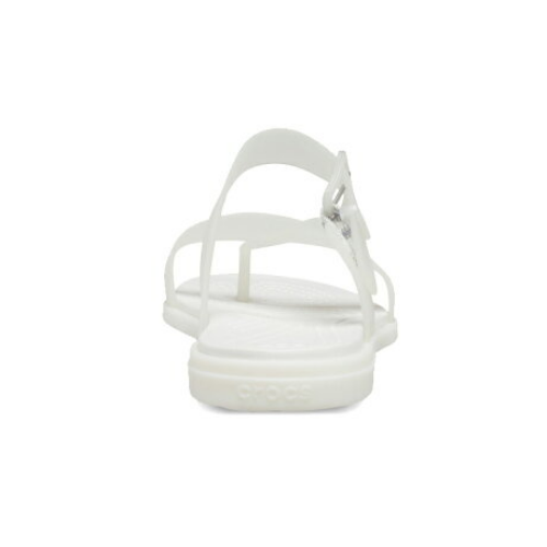 WOMEN'S CROCS Tulum Translucent Toe Post Oyster Sandals Fast Free Shipping
