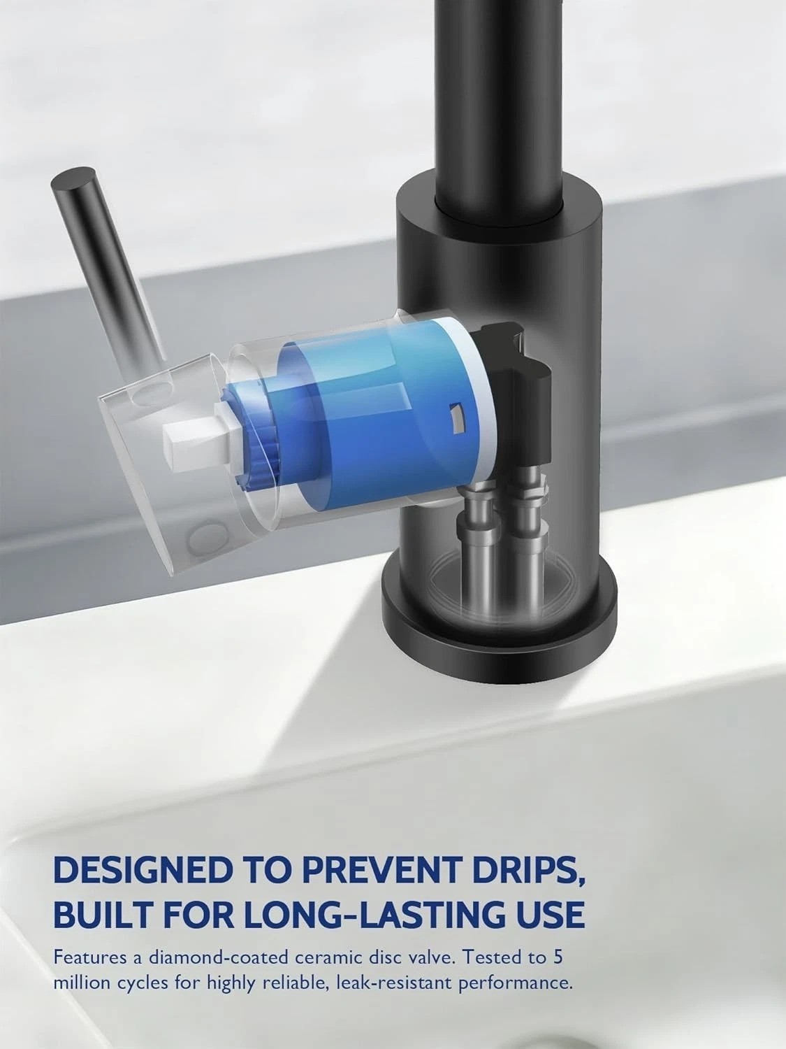Black Kitchen Faucet with Pull Down Sprayer, High Arc Spring 304 Stainless St...
