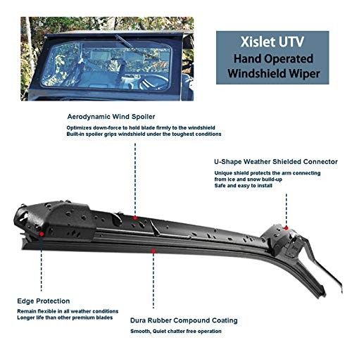 2 Pack UTV Windshield Wiper Kit Hand Operated UTV Wiper Kit Manual Kit