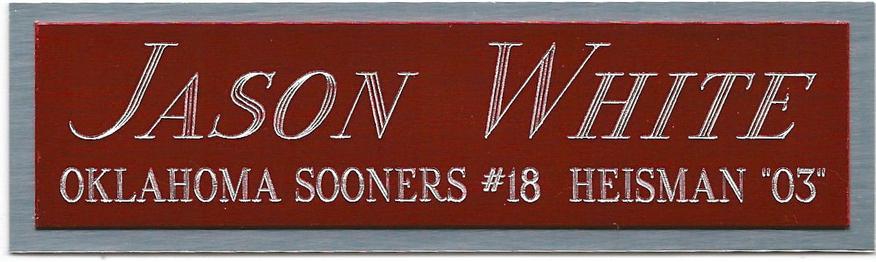 JASON WHITE HEISMAN NAMEPLATE AUTOGRAPHED Signed Football Helmet JERSEY PHOTO