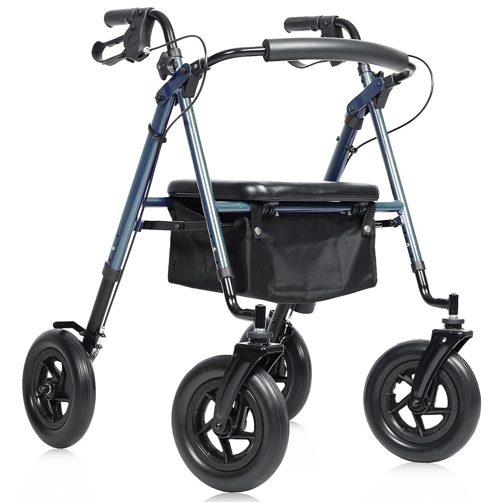Deluxe BEYOUR WALKER Medical Rollator Walker Heavy Duty Upright Rolling Walker