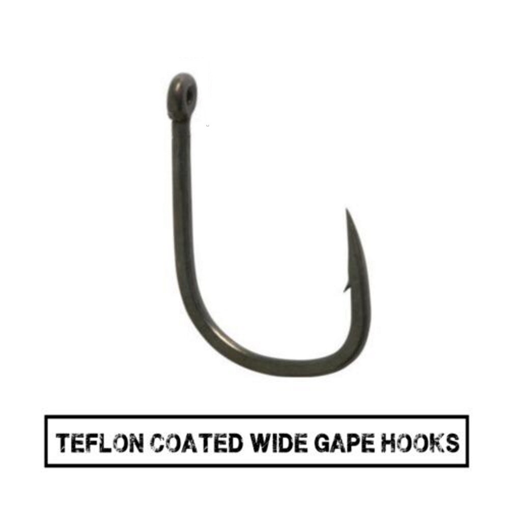 Wide Gape Hooks 50 Teflon Coated Wide Gape Carp Hooks